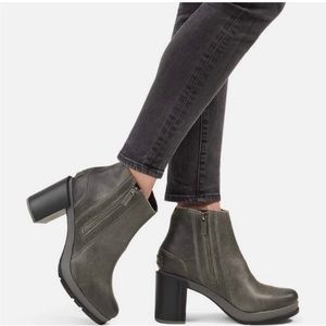 Sorel Womens Blake Bootie Blackened Brown Leather Ankle Boots Shoes Size 10